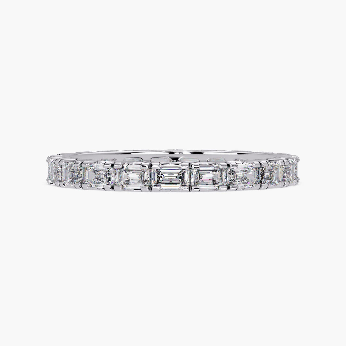 14K Gold Emerald Cut Lab Grown Diamond Eternity Ring, 1.50 Ct