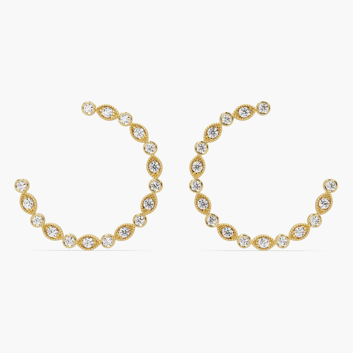 Lightweight 14K gold hoops with lab-grown diamonds.