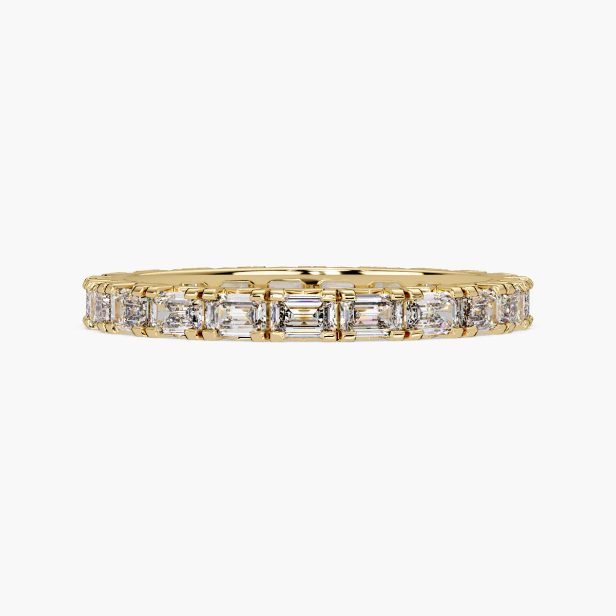 14K Gold Emerald Cut Lab Grown Diamond Eternity Ring, 1.50 Ct