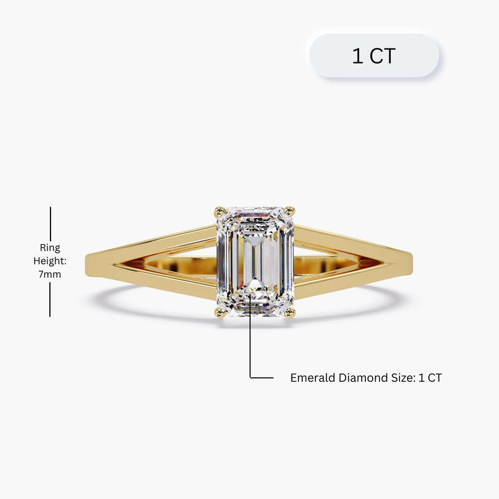 Scale illustration of gold diamond ring