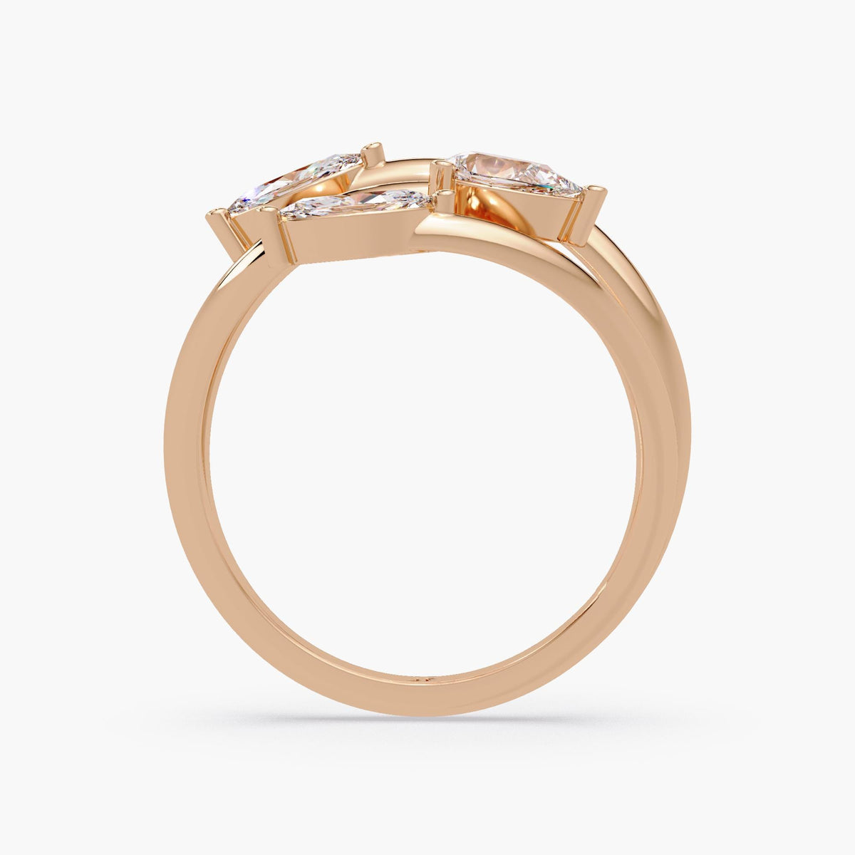 Minimalist gold band with brilliant lab grown diamonds, ideal as engagement ring.