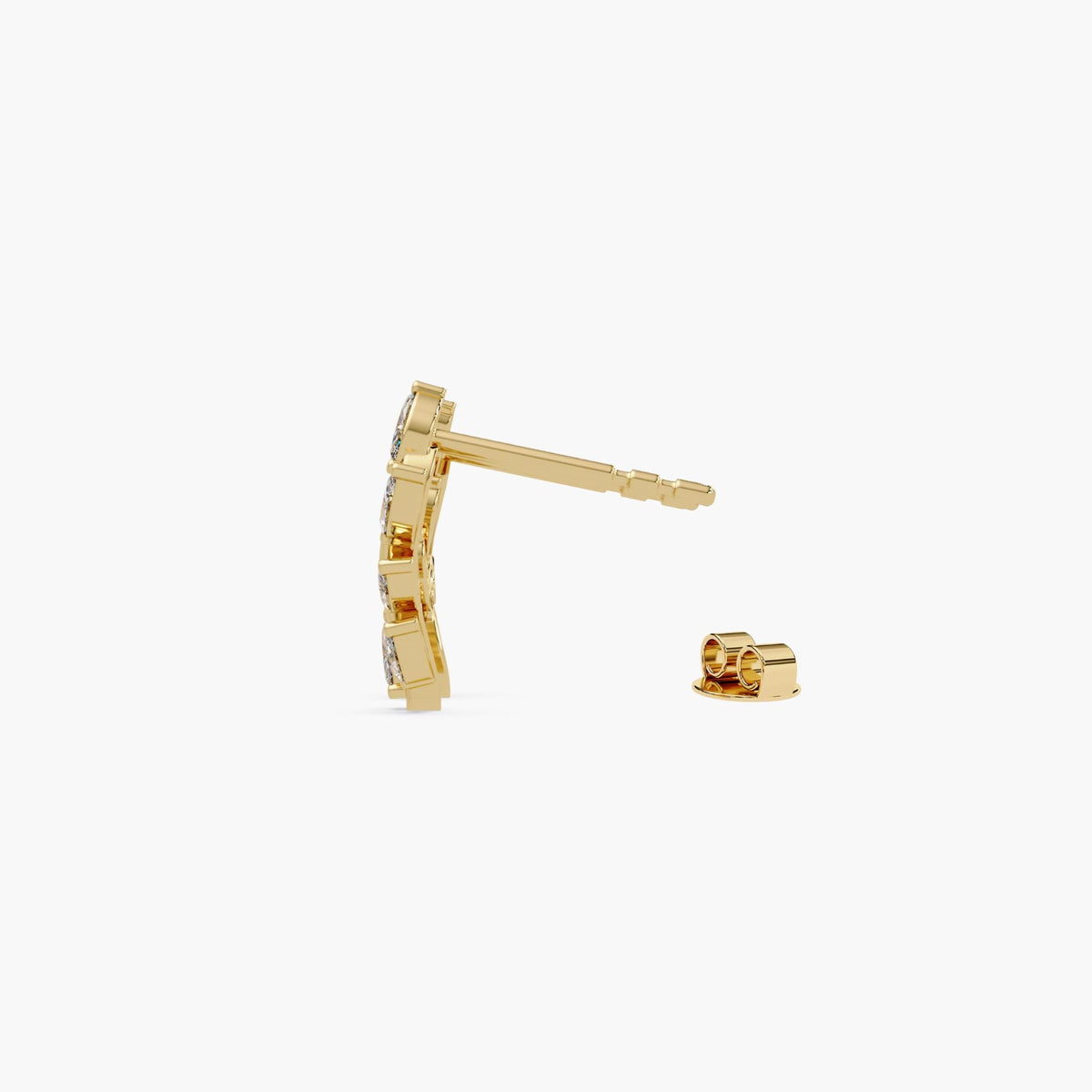 Diamond Leaf Earrings / Gold Leaf Stud Earrings / Stud Earrings Women / 14K Floral Earring / Little Fern Leaf Earrings / Pushback / Stud Earrings in Gold and Sterling Silver / Nature-Inspired Plant Earrings