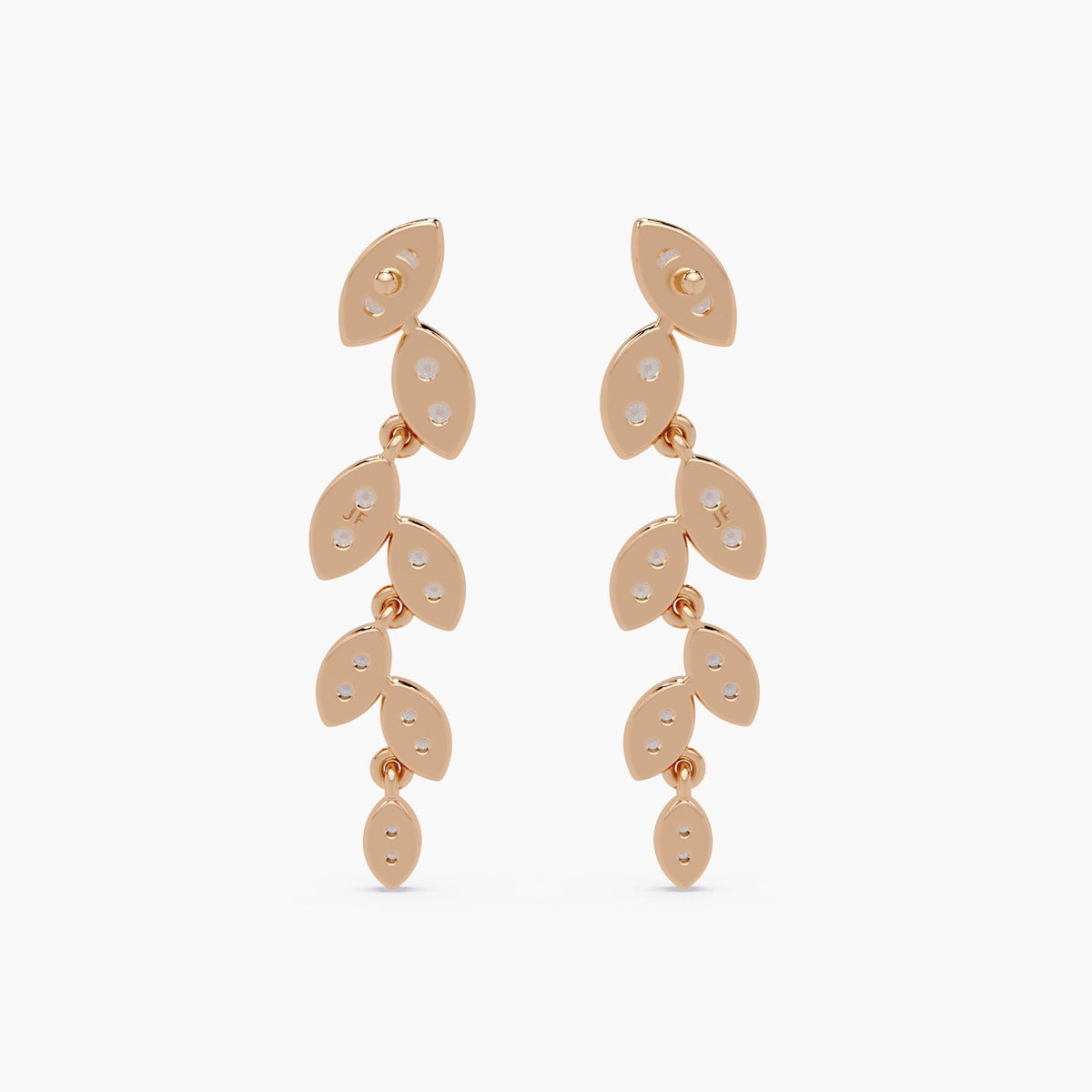 Statement diamond leaf earrings representing elegance, beauty, and contemporary charm.