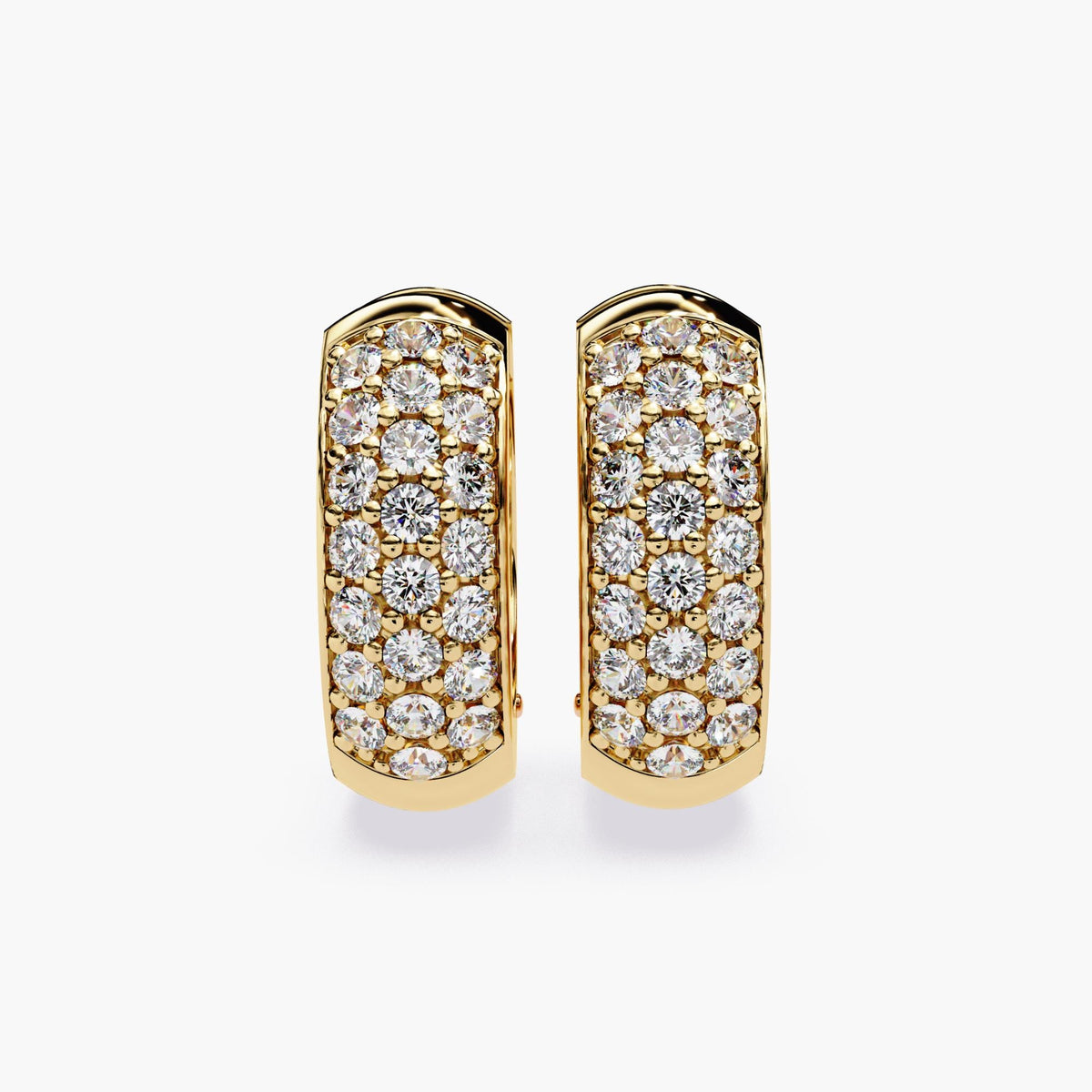 Diamond Hoop Earrings 14K Solid Gold Huggies Chunky Diamond Pave Hoops Everyday Jewelry Anniversary Gift for Her Mother's Day Gift