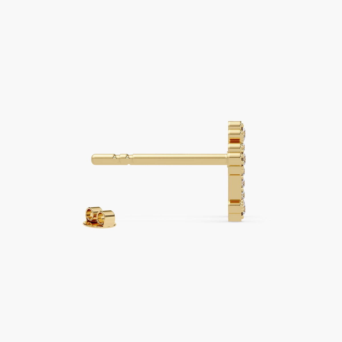 Dainty natural diamond faith earrings in solid 14K gold