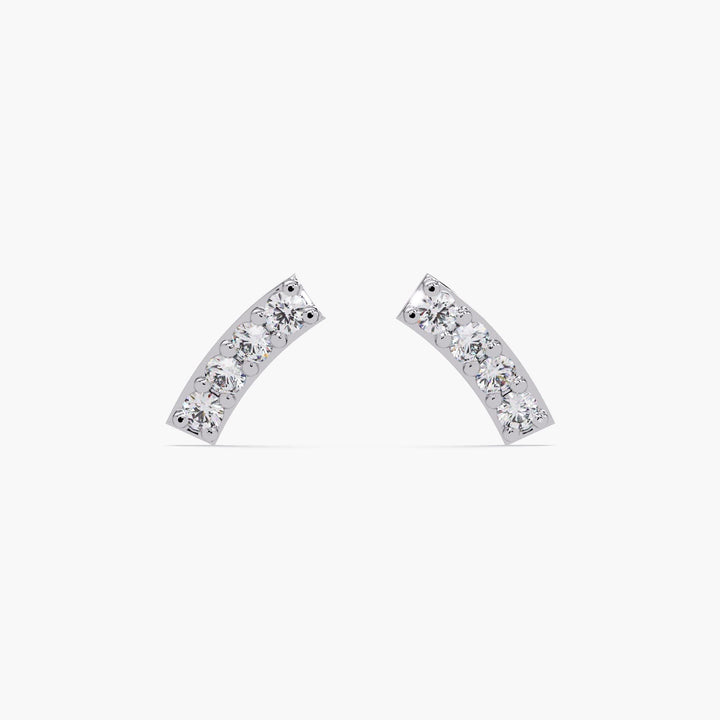 14K White Gold Natural Diamond Tiny Studs / Petite Diamond Earrings / Delicate Diamond Earrings / Mini Bar Studs 4 Diamond / 14K White Gold Bar / Solid Gold Earrings Simple / Gold Bar Diamond Earrings