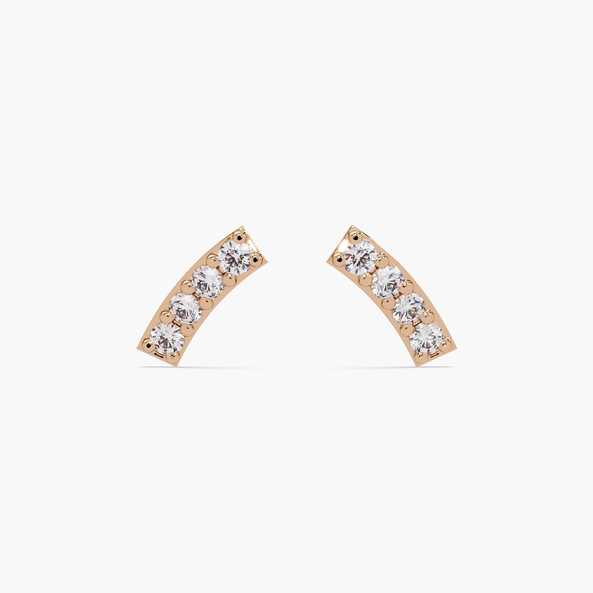 14K Rose Gold Natural Diamond Tiny Studs / Petite Diamond Earrings / Delicate Diamond Earrings / Mini Bar Studs 4 Diamond / 14K White Gold Bar / Solid Gold Earrings Simple / Gold Bar Diamond Earrings