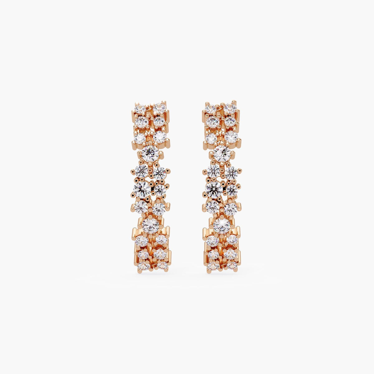 Diamond cluster half hoop earrings available in 14K gold or 925 sterling silver