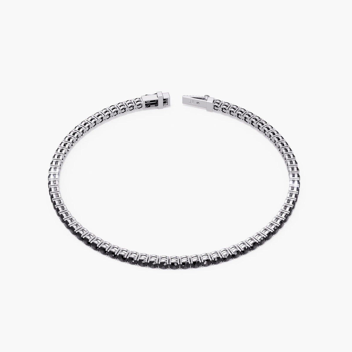 4ctw Black Natural Diamond Tennis Bracelet: 14k Gold Jewelry (6 - 7.5 Inch), Round Diamond