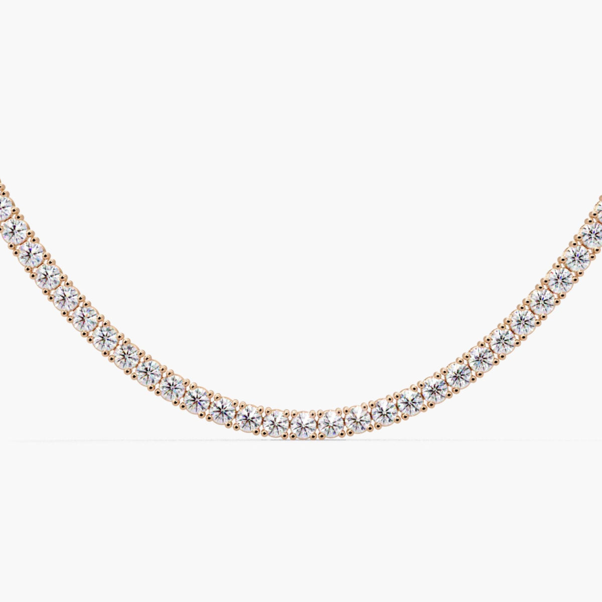 6.25 Ct Lab Grown Diamond Tennis Necklace, 2MM Round Diamond, 4 Prong Tennis Chain, 16-18 Inch