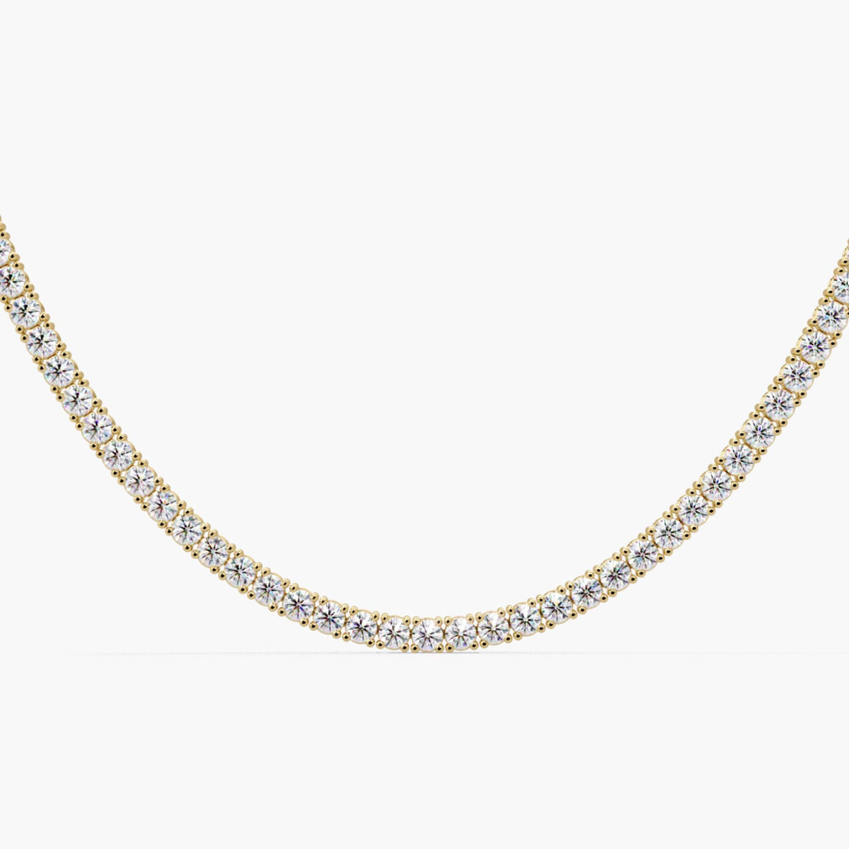 6.25 Ct Lab Grown Diamond Tennis Necklace, 2MM Round Diamond, 4 Prong Tennis Chain, 16-18 Inch
