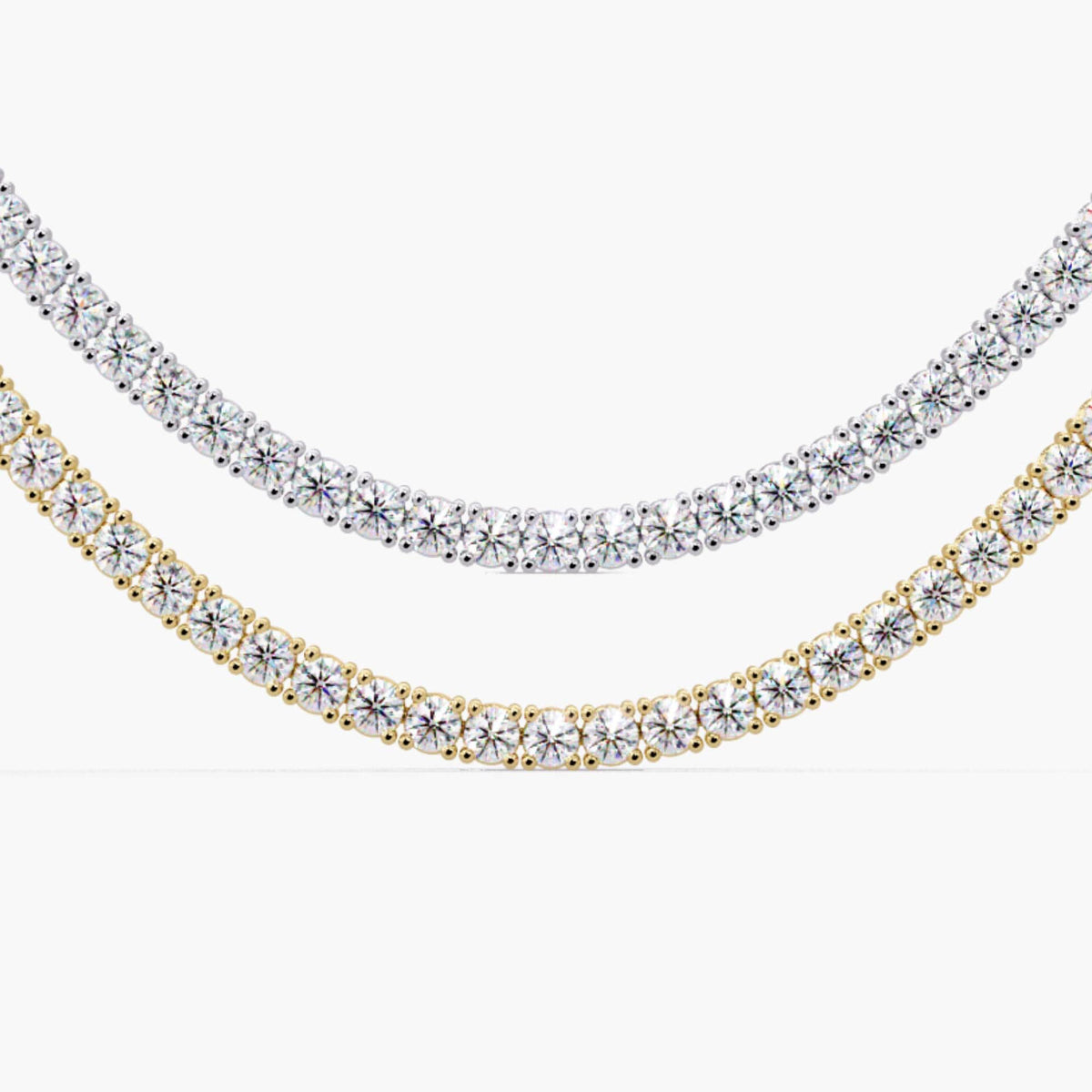 6.25 Ct Lab Grown Diamond Tennis Necklace, 2MM Round Diamond, 4 Prong Tennis Chain, 16-18 Inch