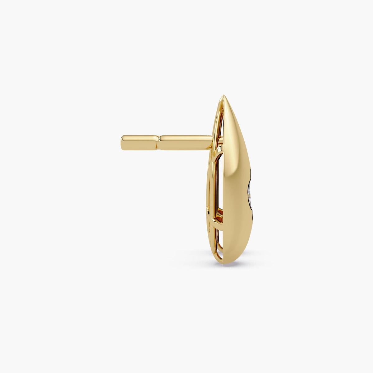 Natural diamond stud earrings in 14K gold, puffy gold diamond studs with a dome silhouette combining fine gold stud earrings, real diamond everyday earrings, and quiet luxury styling