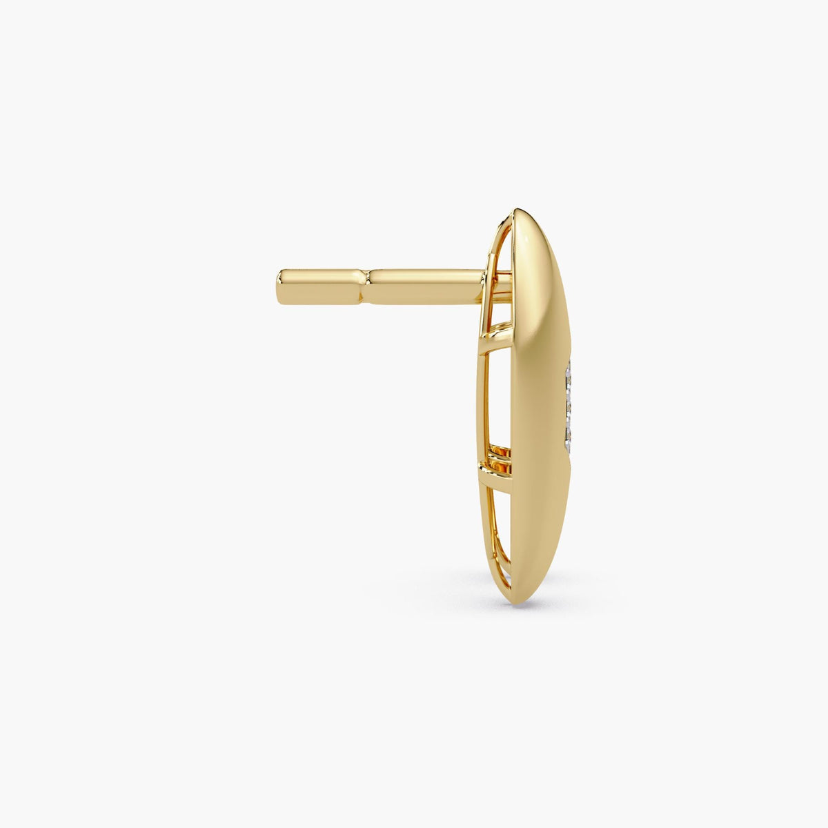 Pavé diamond gold studs with natural diamonds, real diamond stud earrings set in 14k gold