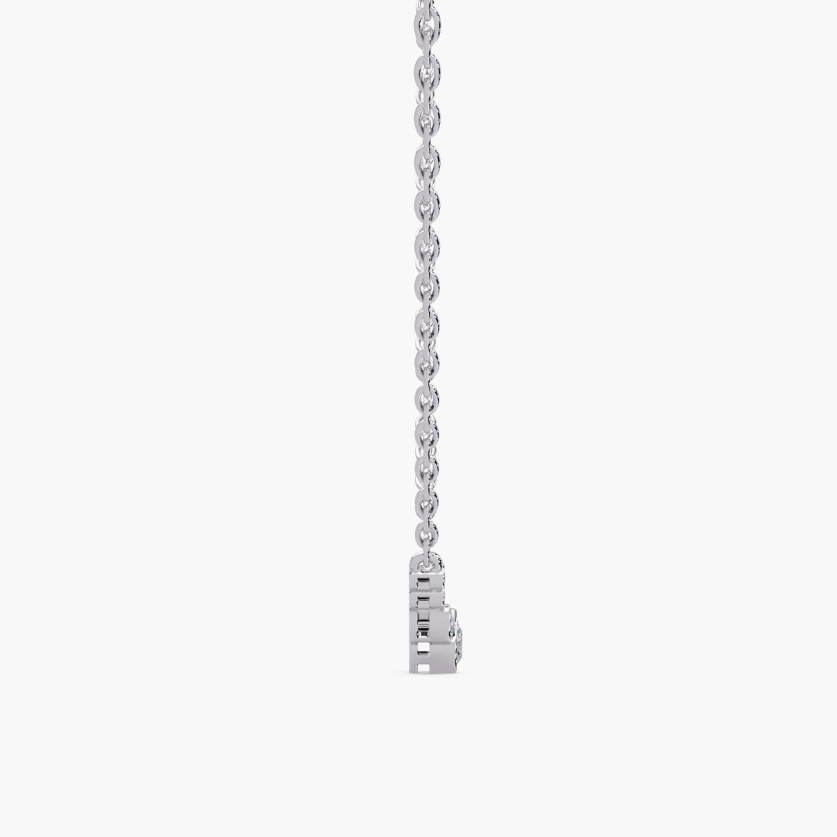 A dainty bubble diamond necklace crafted in solid 14K white gold. This pear cluster pendant features 0.20 CTW of lab diamonds on a 0.9 MM adjustable 16–18 inch chain. A minimal gold diamond necklace for everyday wear, layering, or a meaningful gift.