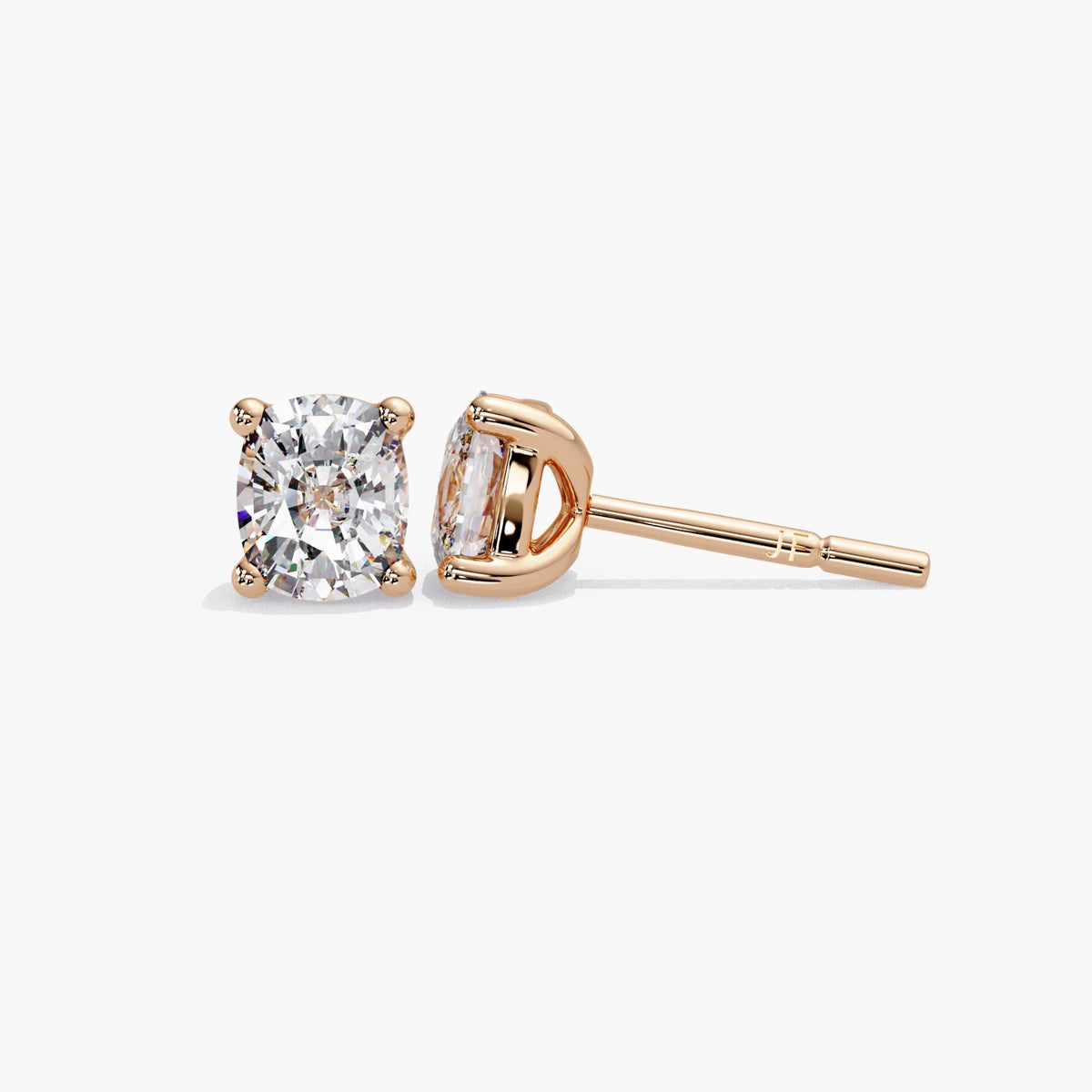 14K Gold Elongated Cushion Lab Diamond Stud Earrings, 2 & 3 CTW IGI Certified