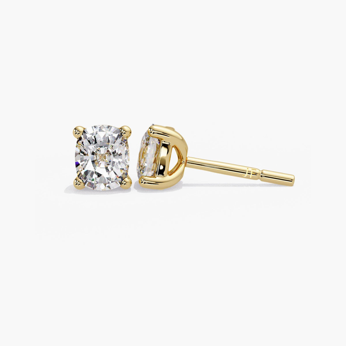 14K Gold Elongated Cushion Lab Diamond Stud Earrings, 2 & 3 CTW IGI Certified