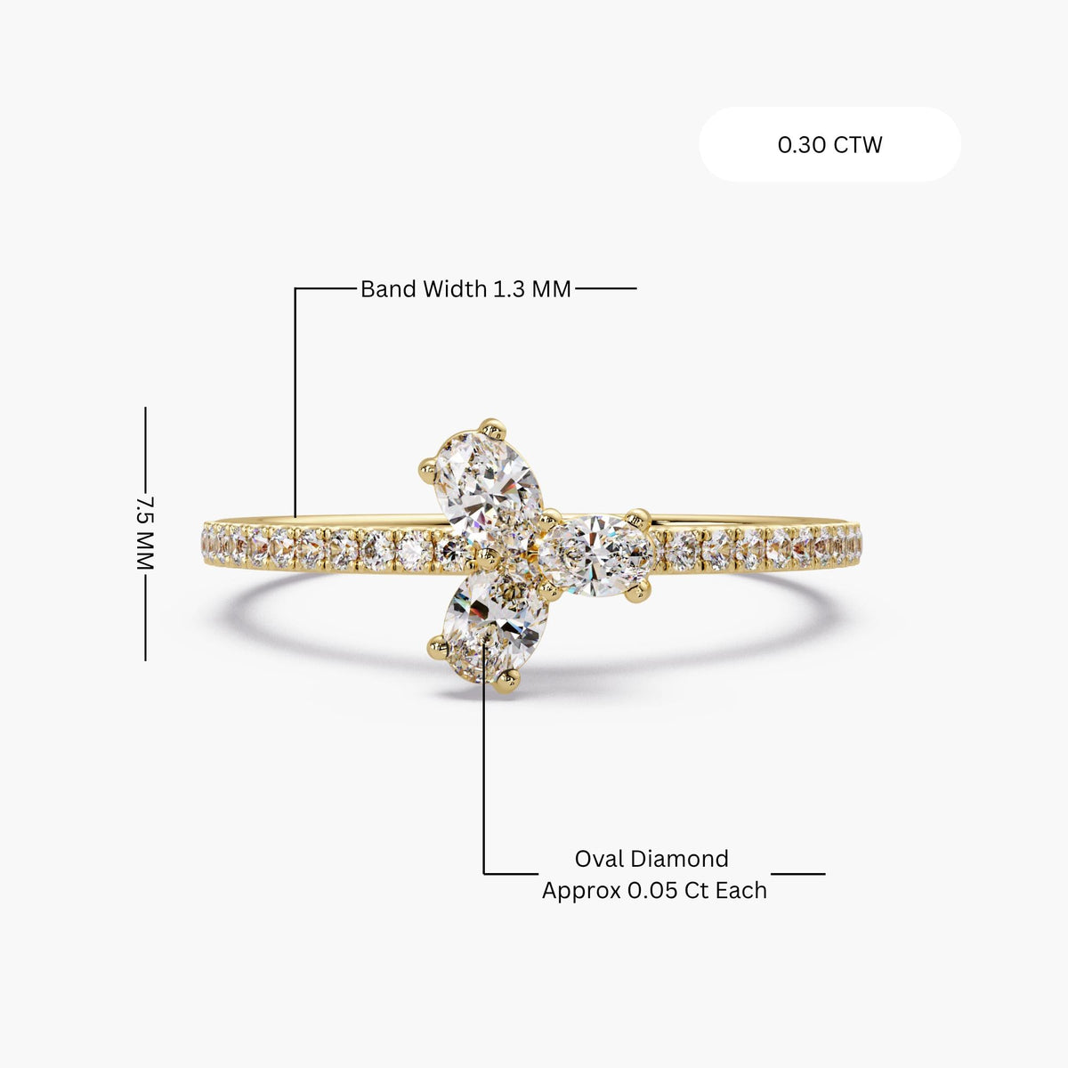 14K Gold Tiny Lab Diamond Ring / Oval Trio Design Ring  / 14K Gold Cute Ring /  Oval Ring Real Gold / Promise Ring Oval Cut /  Dainty Diamond Rings for Women