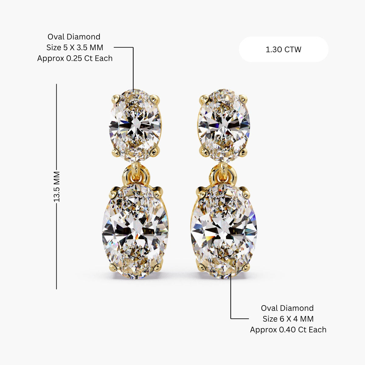 oval diamond earrings, oval drop earrings, diamond drop earrings, two stone earrings, lab diamond earrings, vertical diamond earrings, dainty diamond earrings, minimal diamond earrings, everyday diamond earrings, gift for her earrings, gold diamond earrings, anniversary earrings, simple diamond earrings