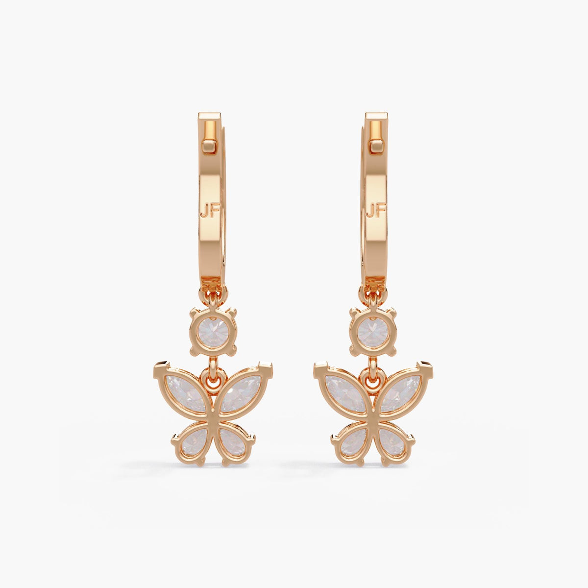 14K Gold Butterfly Earrings / Diamond Butterfly Drop Earrings / Butterfly Huggie Earrings / Diamond Dangle Butterfly Earrings / Pavé Diamond Butterfly Earrings / 14K Gold Latchback Earrings / Lab Grown Diamond Earrings / Gold Butterfly Earrings for Women / Diamond Earrings Gift for Her