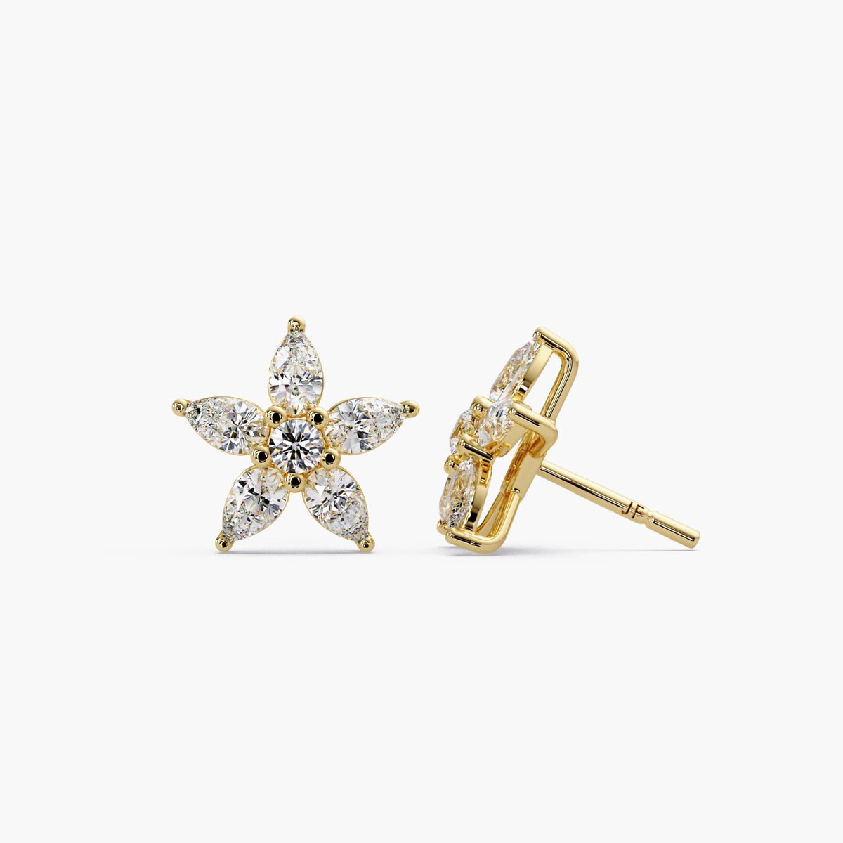 2ct Pear Earring / Pear Cut Studs 14K Gold / Dainty Earrings Daisy Tiny / 2 Carat Pear Stud / Lab Grown Teardrop Earring / Cluster Diamond Earring / Sunflower Earrings Diamonds / Diamond Flower Studs bride / Diamond Daisy Earring / Lab Diamond Earrings Women