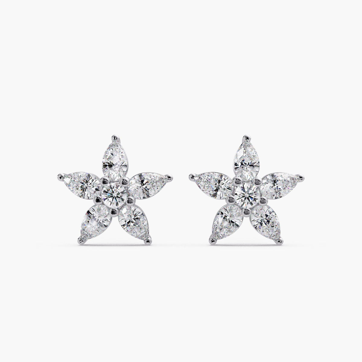 2ct Pear Earring / Pear Cut Studs 14K Gold / Dainty Earrings Daisy Tiny / 2 Carat Pear Stud / Lab Grown Teardrop Earring / Cluster Diamond Earring / Sunflower Earrings Diamonds / Diamond Flower Studs bride / Diamond Daisy Earring / Lab Diamond Earrings Women