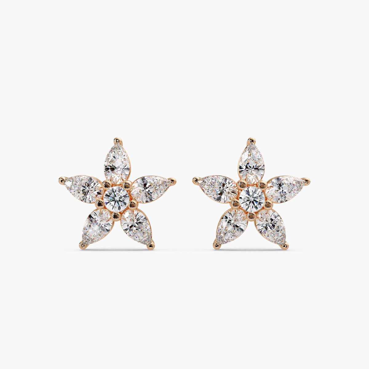2ct Pear Earring / Pear Cut Studs 14K Gold / Dainty Earrings Daisy Tiny / 2 Carat Pear Stud / Lab Grown Teardrop Earring / Cluster Diamond Earring / Sunflower Earrings Diamonds / Diamond Flower Studs bride / Diamond Daisy Earring / Lab Diamond Earrings Women