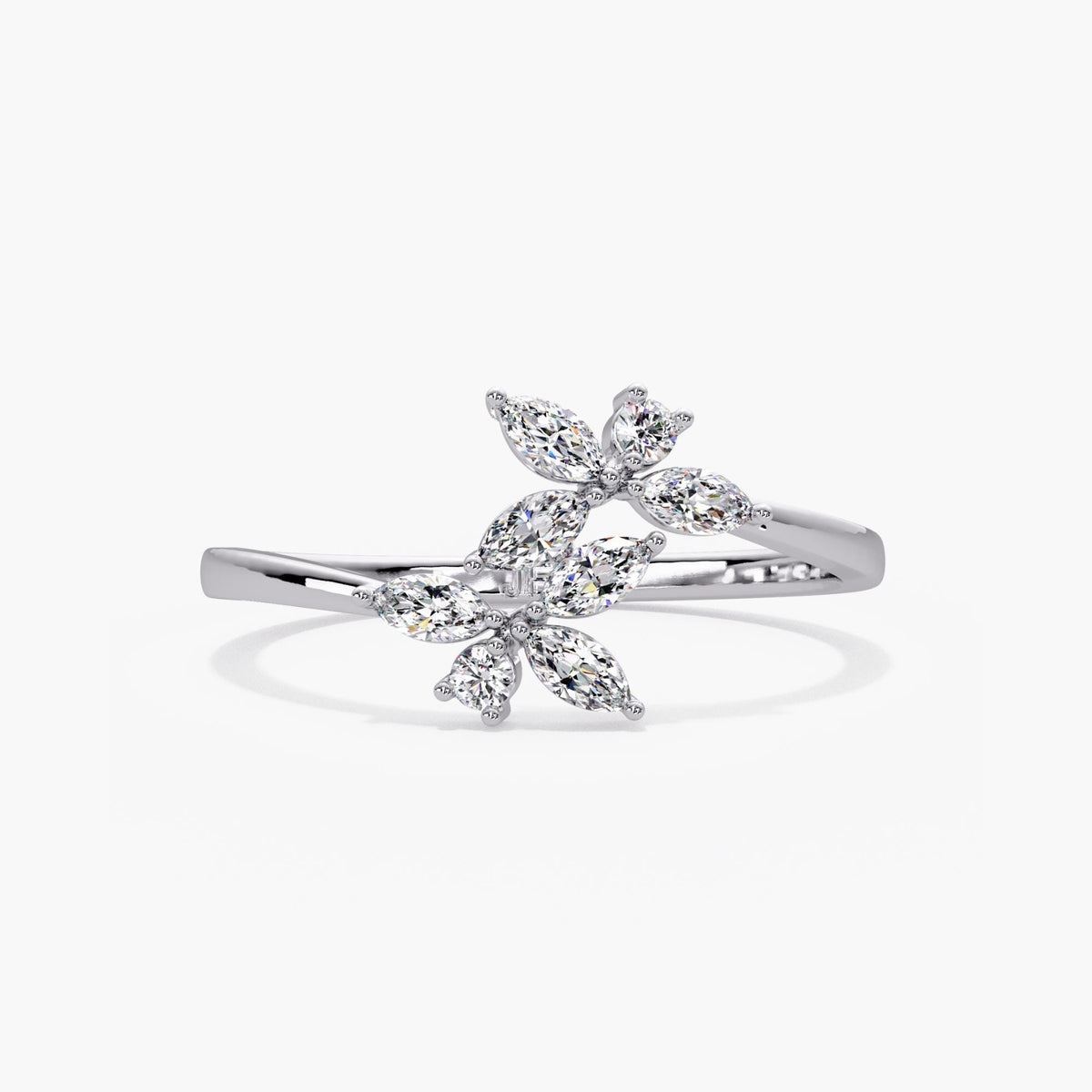 marquise diamond floral ring, marquise cluster bypass ring, floral diamond ring gold, leaf diamond bypass ring, marquise lab diamond ring, gold floral diamond ring, diamond leaf ring gold, bypass diamond ring marquise, everyday diamond ring gold, modern floral diamond ring, gift for her diamond ring