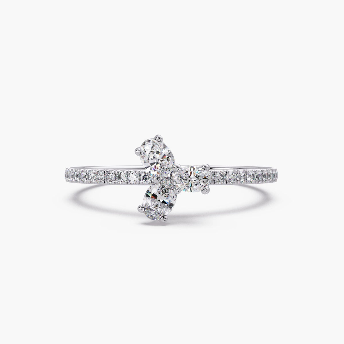 14K Gold Tiny Lab Diamond Ring / Oval Trio Design Ring  / 14K Gold Cute Ring /  Oval Ring Real Gold / Promise Ring Oval Cut /  Dainty Diamond Rings for Women