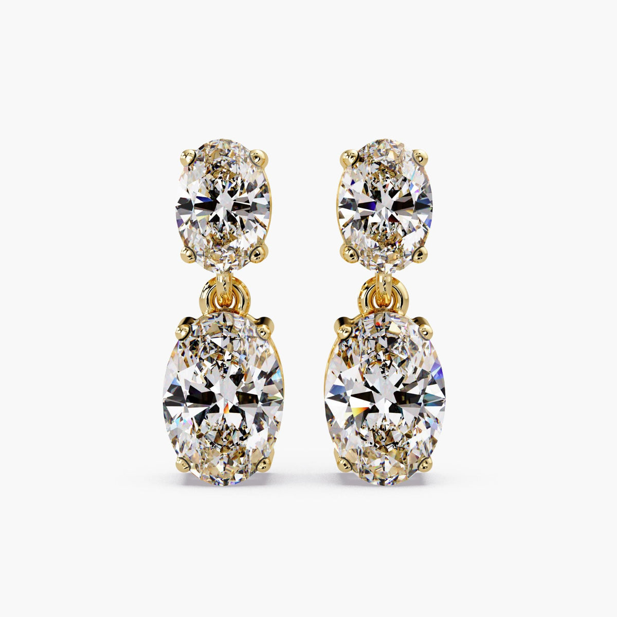 oval diamond earrings, oval drop earrings, diamond drop earrings, two stone earrings, lab diamond earrings, vertical diamond earrings, dainty diamond earrings, minimal diamond earrings, everyday diamond earrings, gift for her earrings, gold diamond earrings, anniversary earrings, simple diamond earrings