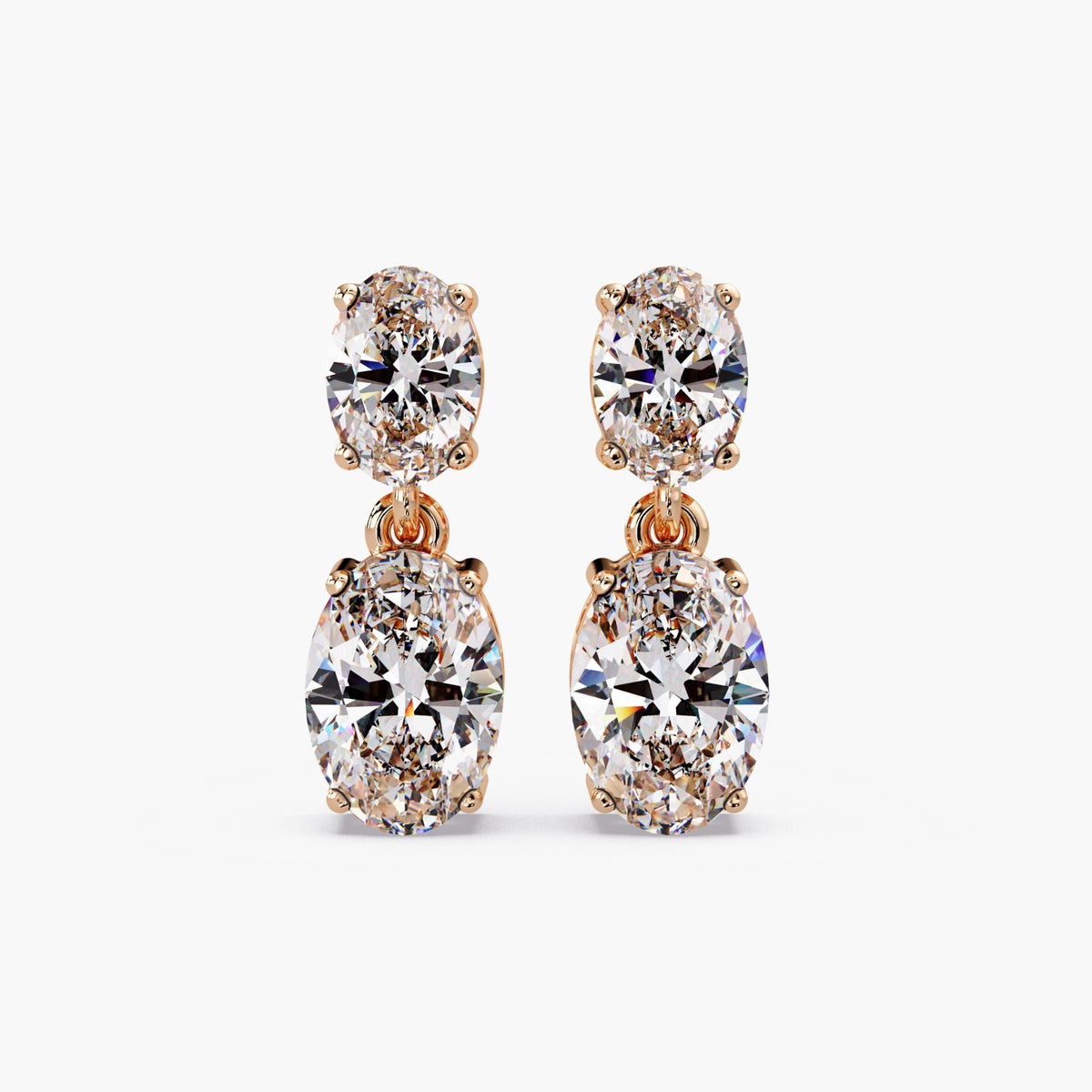 oval diamond earrings, oval drop earrings, diamond drop earrings, two stone earrings, lab diamond earrings, vertical diamond earrings, dainty diamond earrings, minimal diamond earrings, everyday diamond earrings, gift for her earrings, gold diamond earrings, anniversary earrings, simple diamond earrings