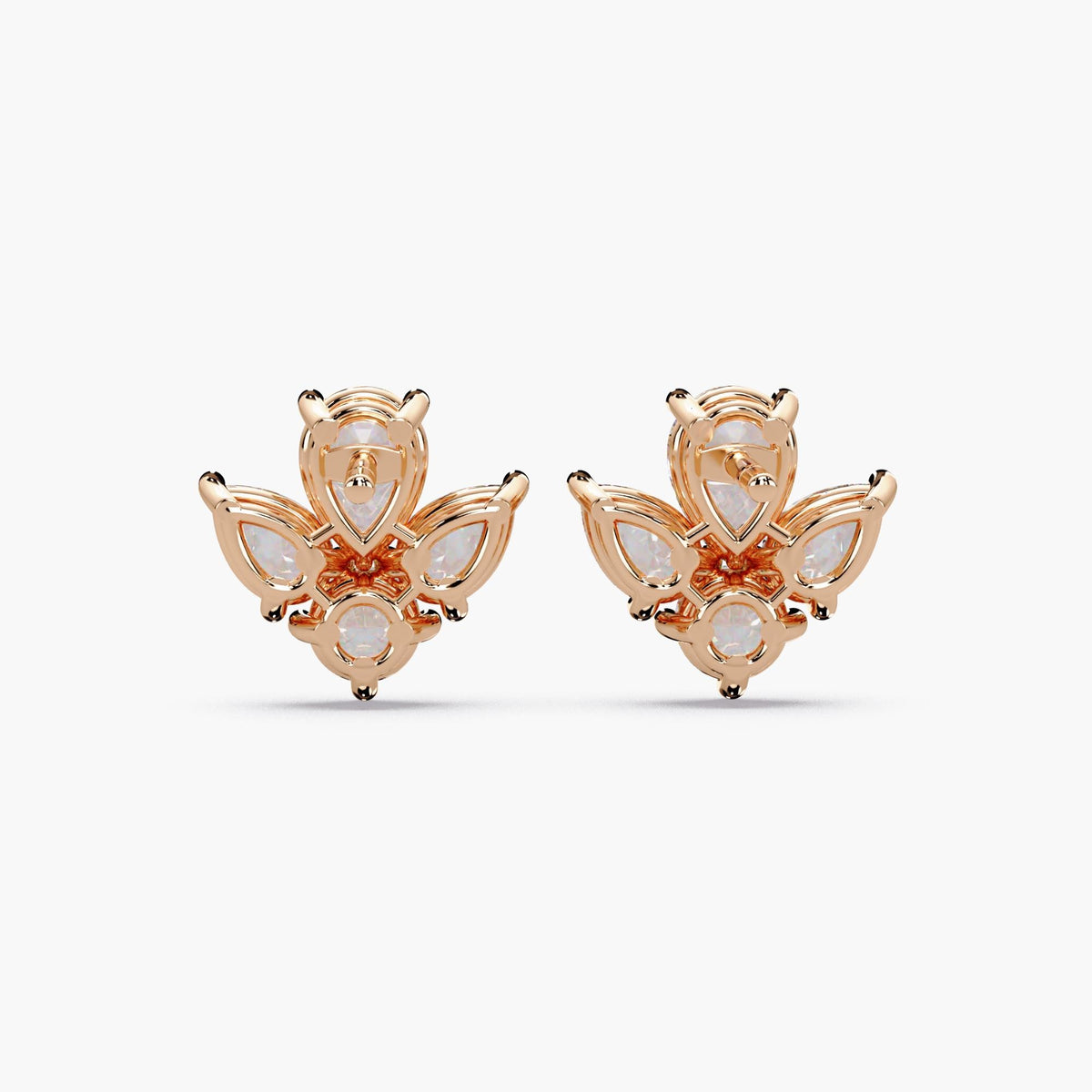 3ctw diamond cluster earrings / pear diamond studs / lab grown diamond earrings / floral diamond studs / 14k gold diamond earrings / statement diamond studs / cluster stud earrings / pear round diamond earrings / luxury diamond earrings / anniversary diamond gift
