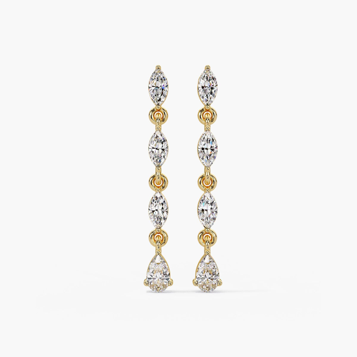14K Gold Lab diamond fancy earrings, diamond earrings lab grown drops, lab marquise stud, lab diamond ring earrings, long lab diamond earring, diamond earring set marquise