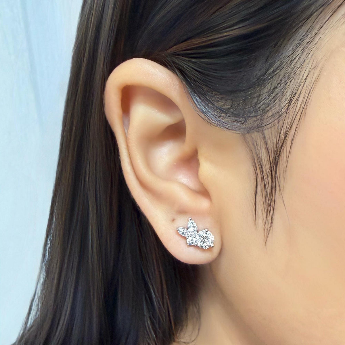 1.40 CT Round Marquise Lab Grown Diamond Stud Earrings, 14K Gold Earrings, Prong Set Unique Diamond Earrings, Dainty Women Wedding Earring
