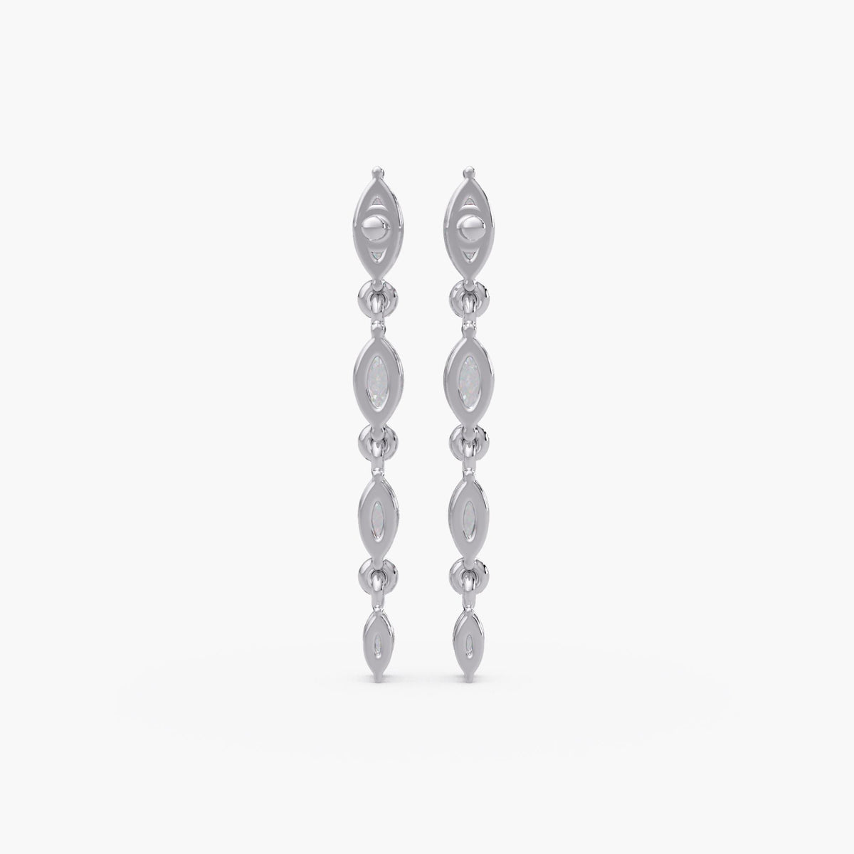 14K White Gold Drop earrings marquise / Lab grown diamond long earrings / Diamond dangle earrings simple / Gold dangly earrings with diamond / Cascading diamond earrings / Marquise earrings for bridal / Bridal earrings gold simple / Wedding earrings marquise / Tassel diamond earrings / Diamond danglers / Earrings for bride / Womens diamond earrings / Formal wear earrings / Bride minimal earrings / Sparkle wedding earrings / Diamond gift earrings