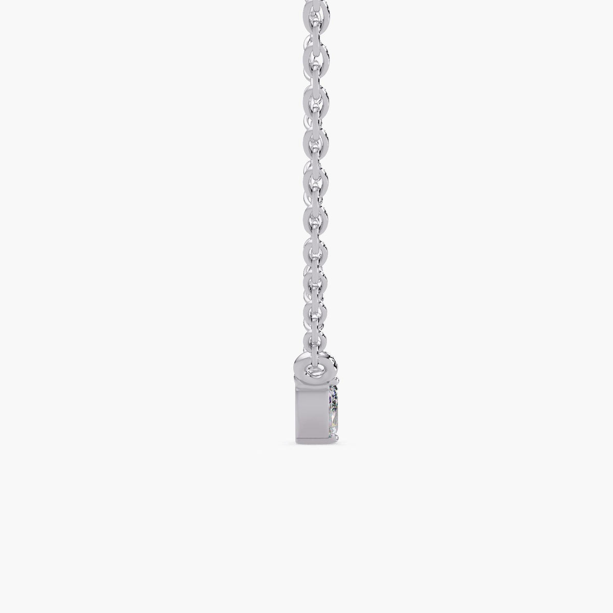 14K Gold Marquise Diamond Necklace, 0.10 CTW Natural Diamond 2 Stone Necklace