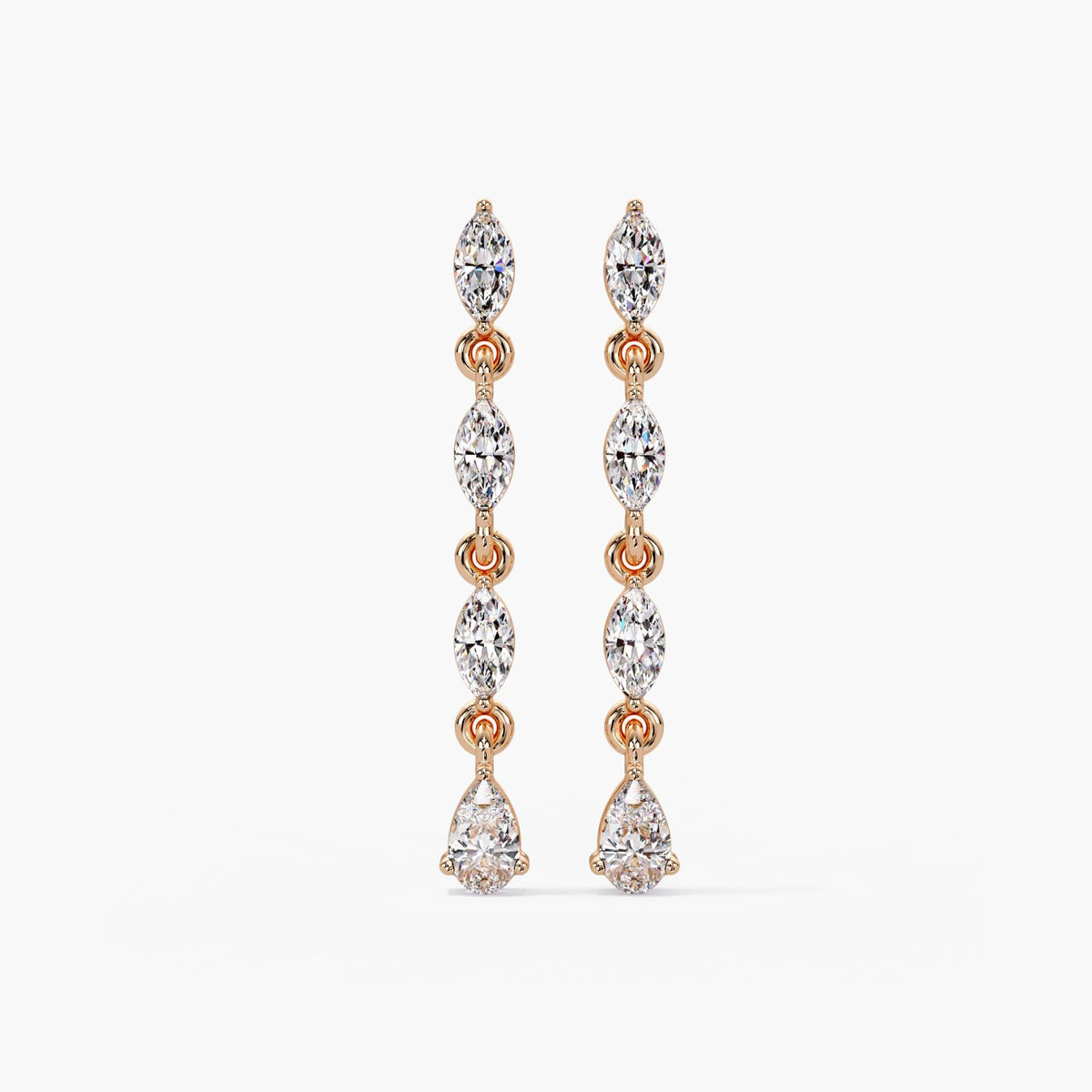 14K Gold Lab diamond fancy earrings, diamond earrings lab grown drops, lab marquise stud, lab diamond ring earrings, long lab diamond earring, diamond earring set marquise