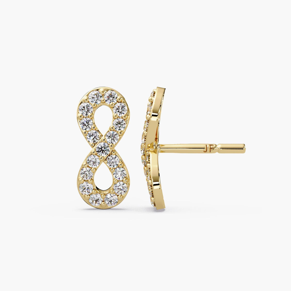 0.50CTW Lab Diamond Infinity Stud Earrings, 14K Gold Pave Love Earrings