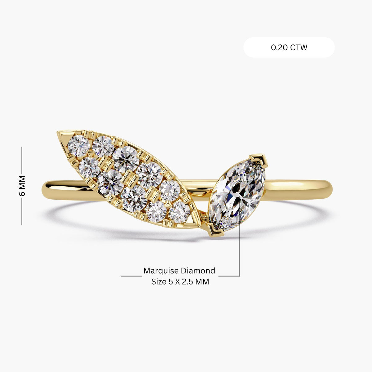 14k yellow gold diamond ring / thin gold ring / low profile diamond ring / stackable diamond ring / pavé diamond ring