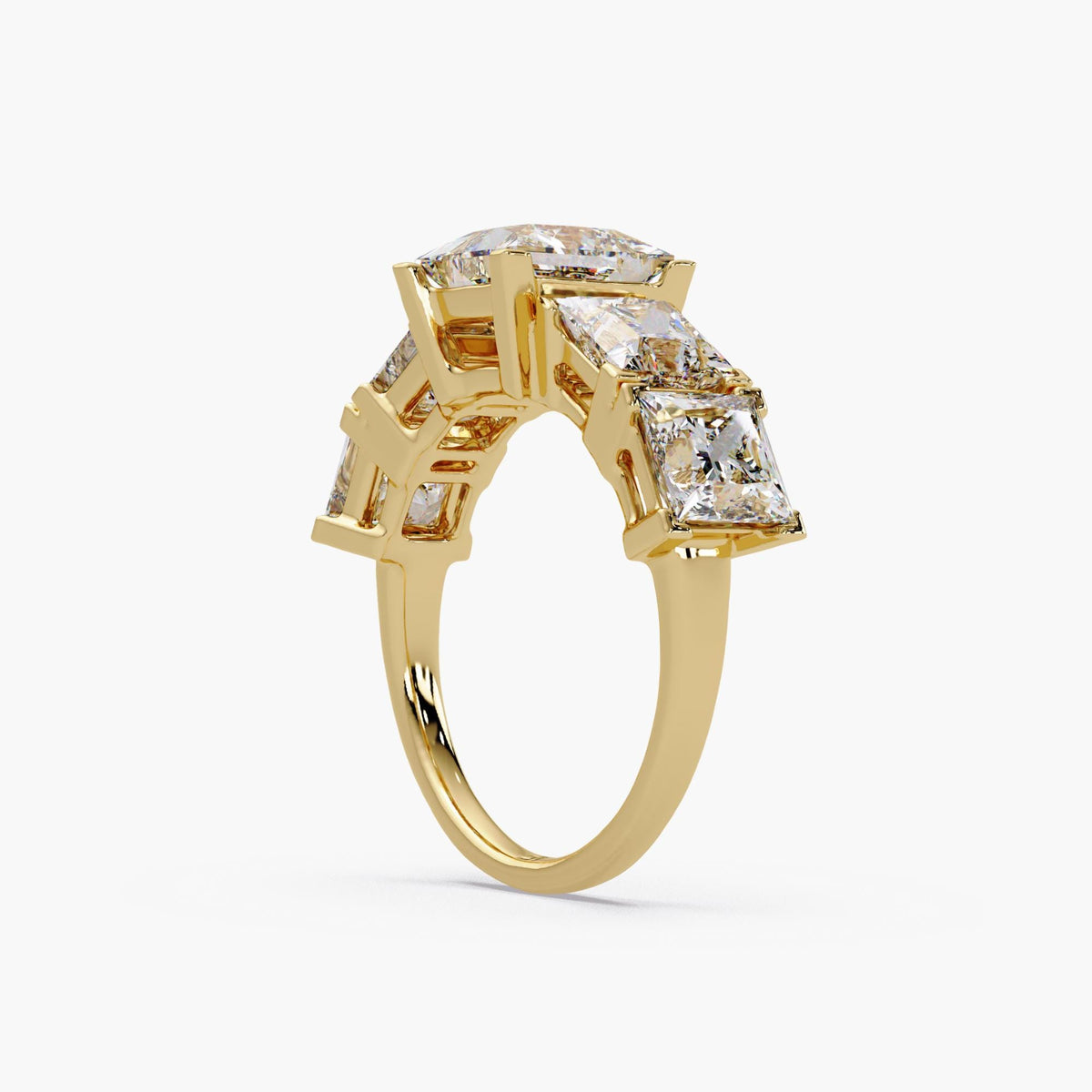 open gallery square diamond ring band / princess cut anniversary band / half eternity diamond band / bold diamond band ring