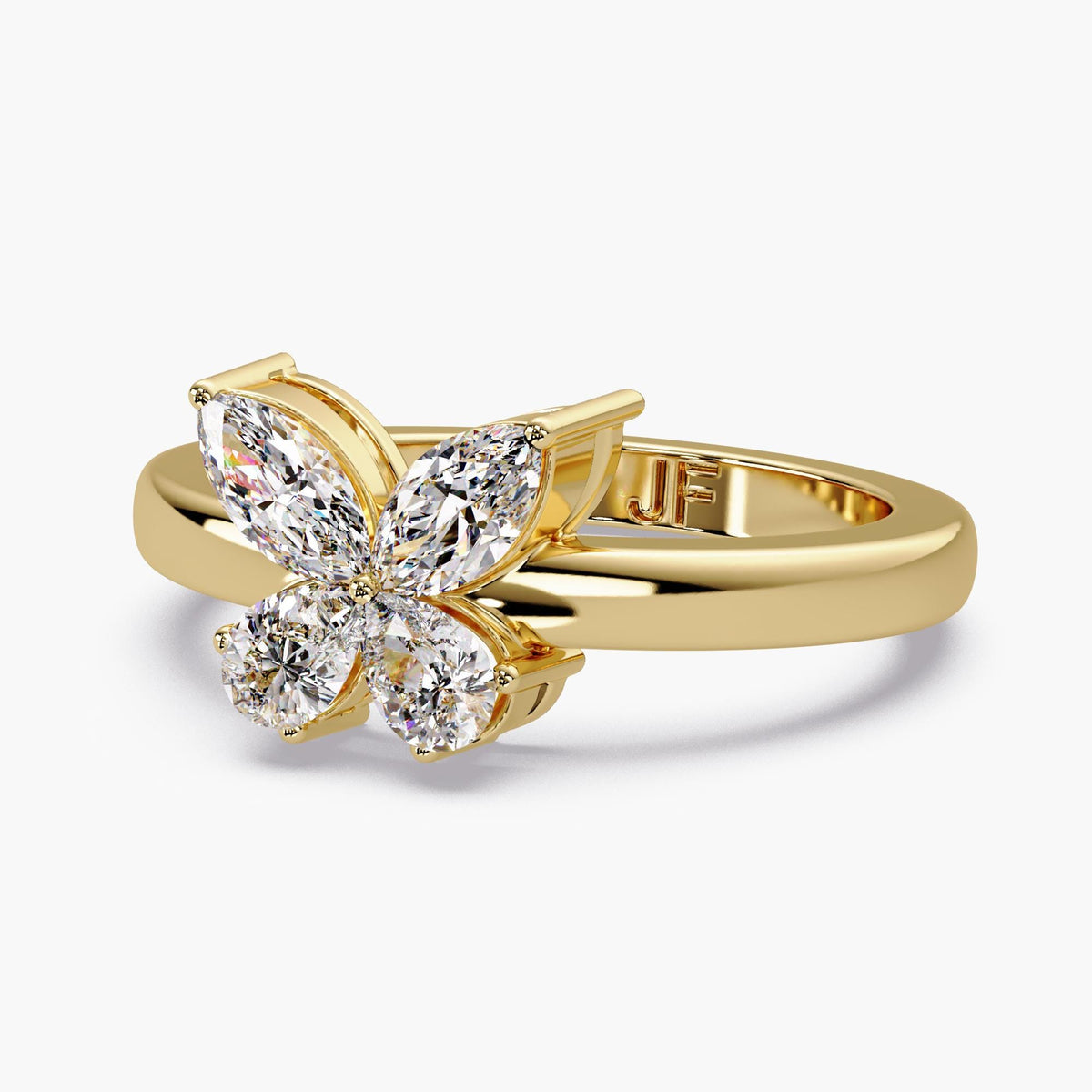 floral butterfly ring/romantic diamond ring/minimalist gold jewelry/diamond cluster ring/gift for her
pear and marquise ring/solid gold butterfly ring/nature inspired ring/fine diamond jewelry/feminine jewelry