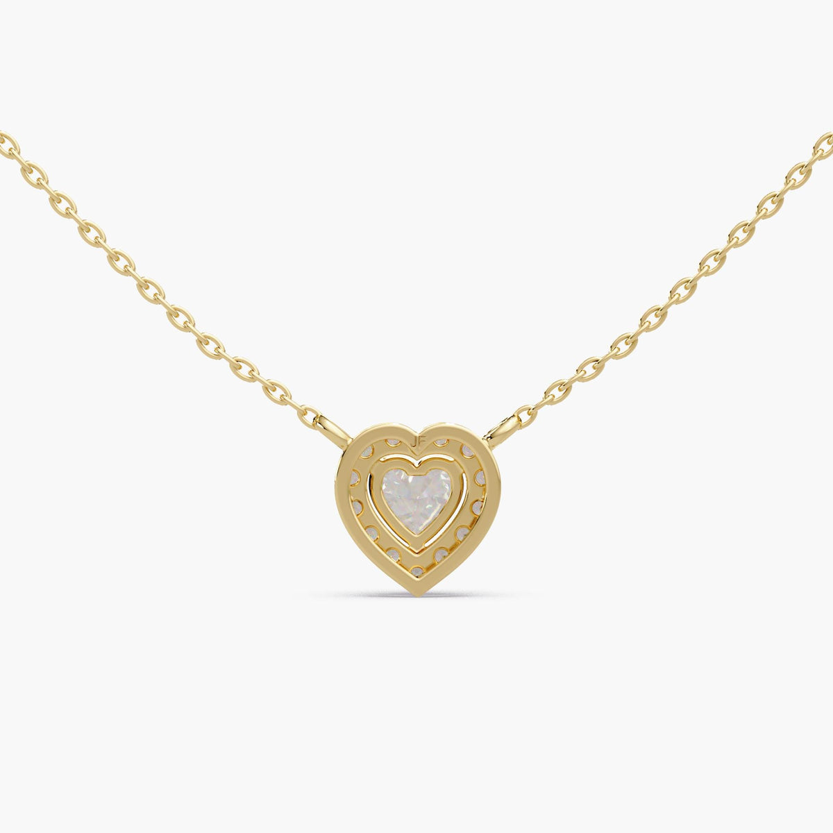14k gold heart pendant/heart cut lab diamond necklace/diamond heart charm necklace/minimal heart necklace/gift for her