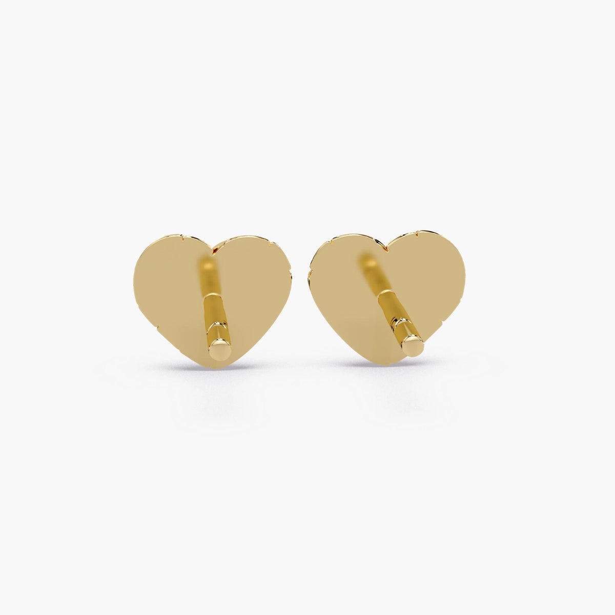 14k yellow gold diamond heart earrings / pave diamond heart studs / 14k gold heart earrings