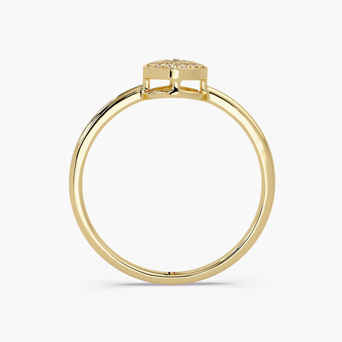 micro pave diamond signet ring/round cluster diamond ring/14k minimalist gold ring/everyday jewelry