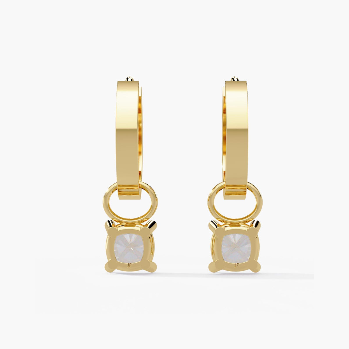 Cushion Diamond Drop Earrings Charm / Diamond Earrings Dangle / Dangle Earrings 14K / Solitaire Earring Charm / Lab Grown Dangling Diamond
