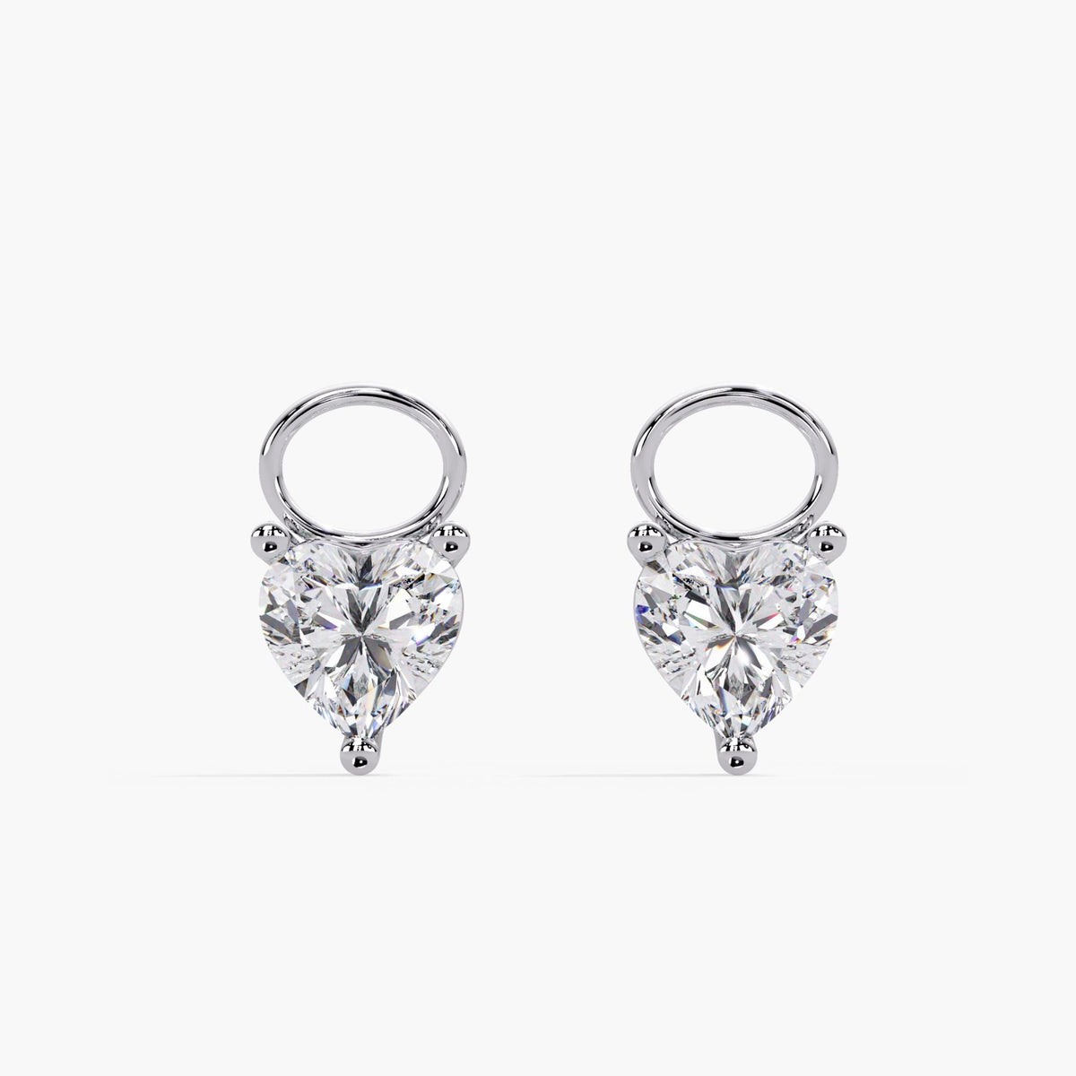 Heart Lab Diamond Drop Earrings Charm / Diamond Earrings Dangle / Dangle Earrings 14K / Solitaire Earring Charm / Lab Grown Dangling Diamond