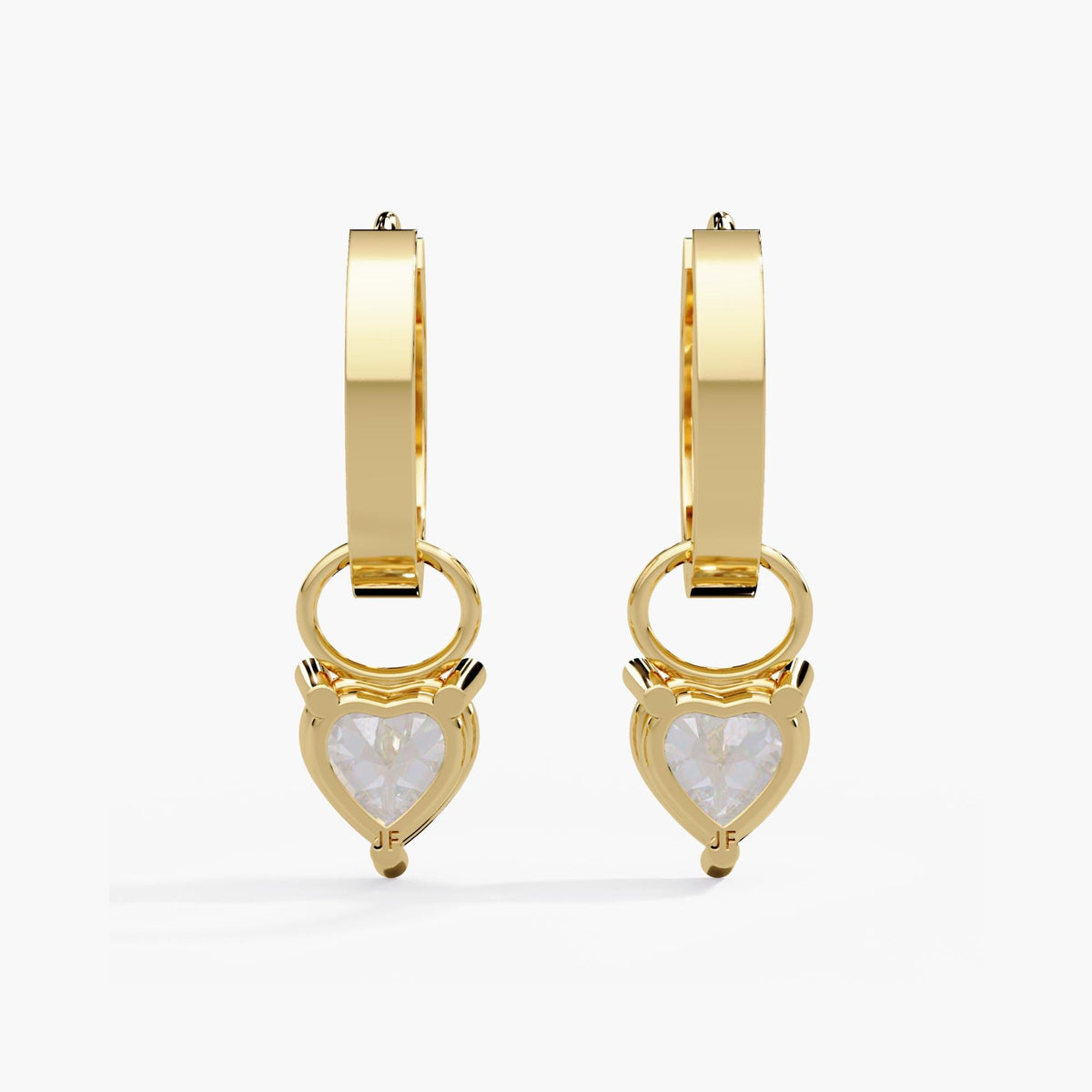 Heart Lab Diamond Drop Earrings Charm / Diamond Earrings Dangle / Dangle Earrings 14K / Solitaire Earring Charm / Lab Grown Dangling Diamond