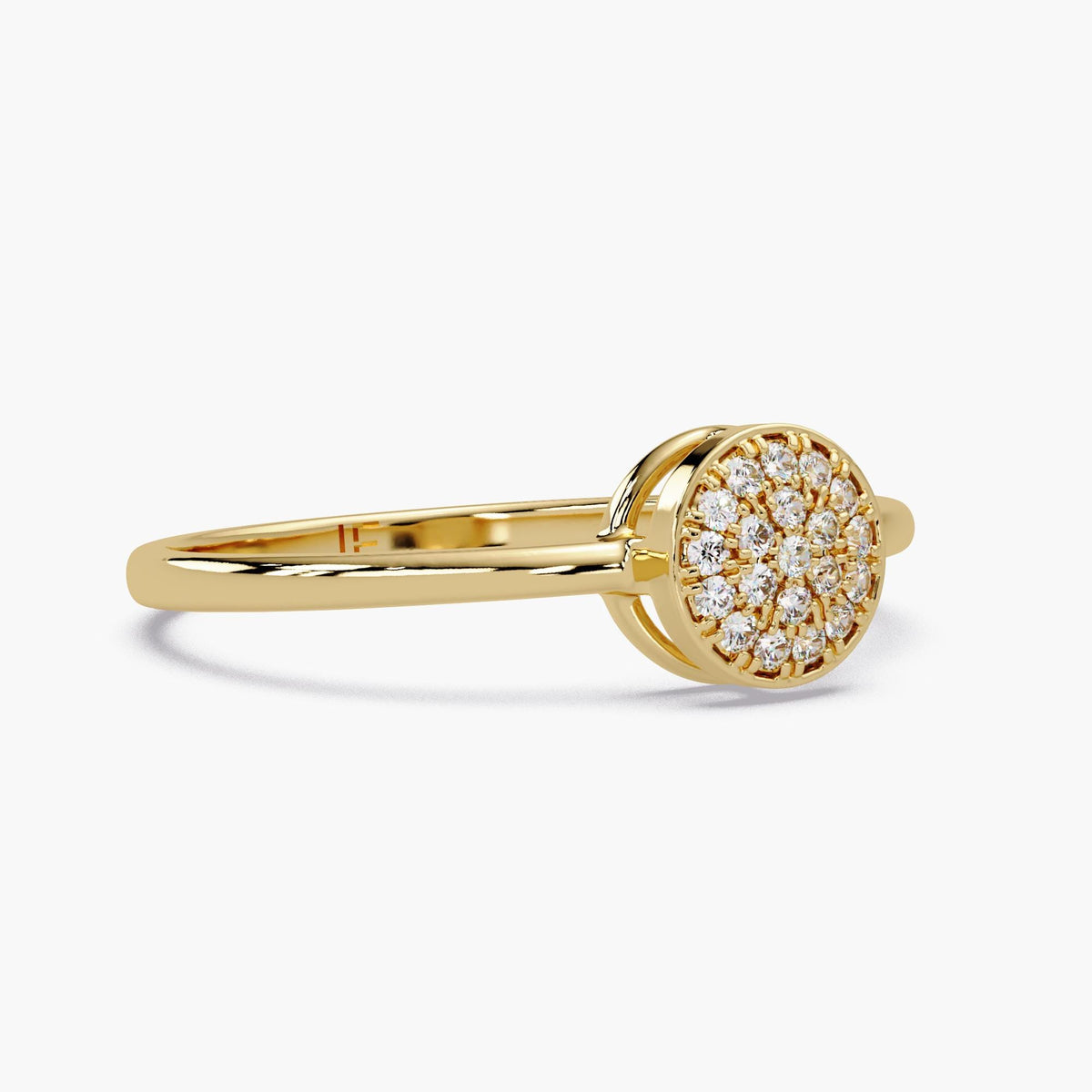 natural diamond signet ring/pave diamond pinky ring/14k gold cluster ring/minimal everyday diamond ring