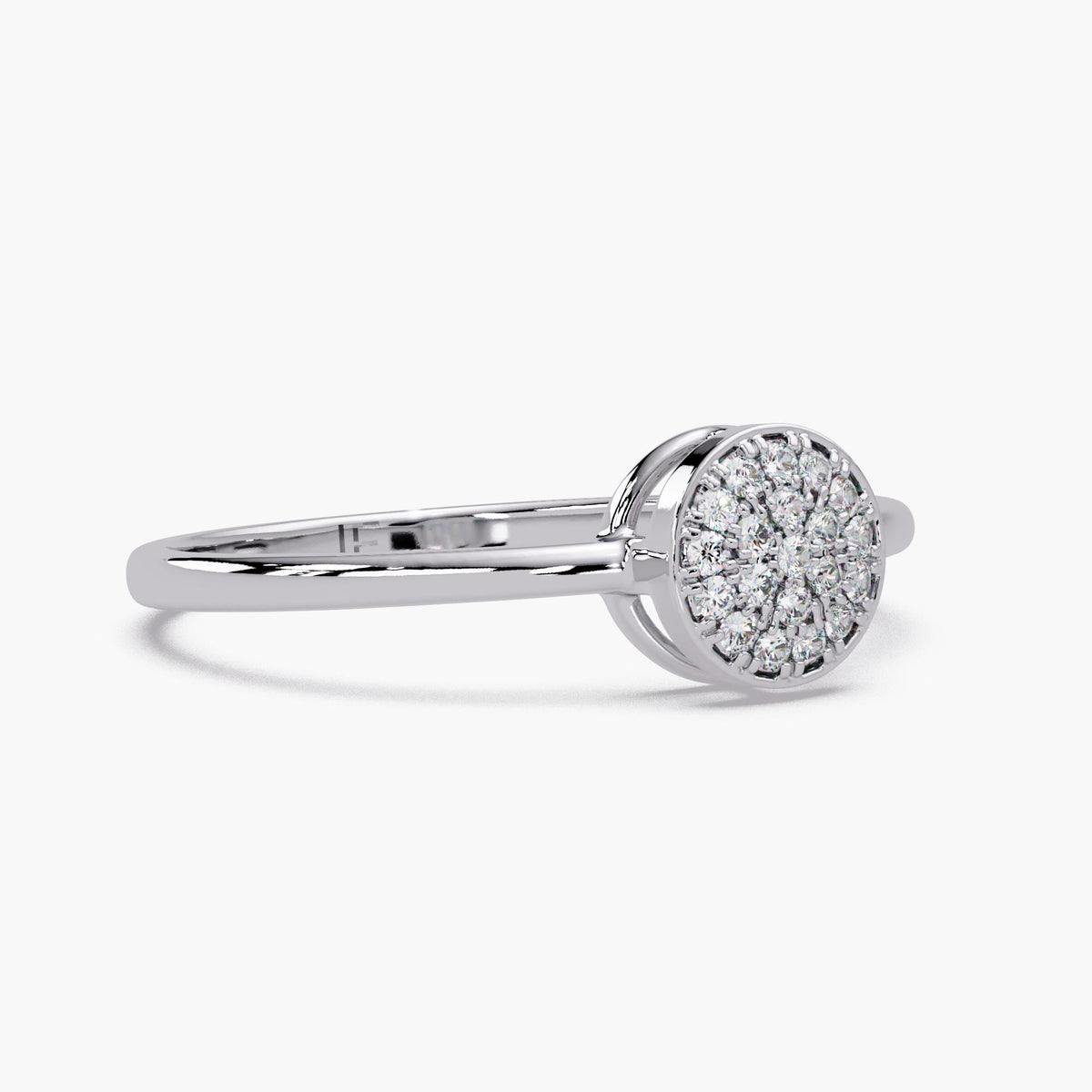 14k white gold natural diamond ring/round pave cluster ring/delicate everyday diamond jewelry