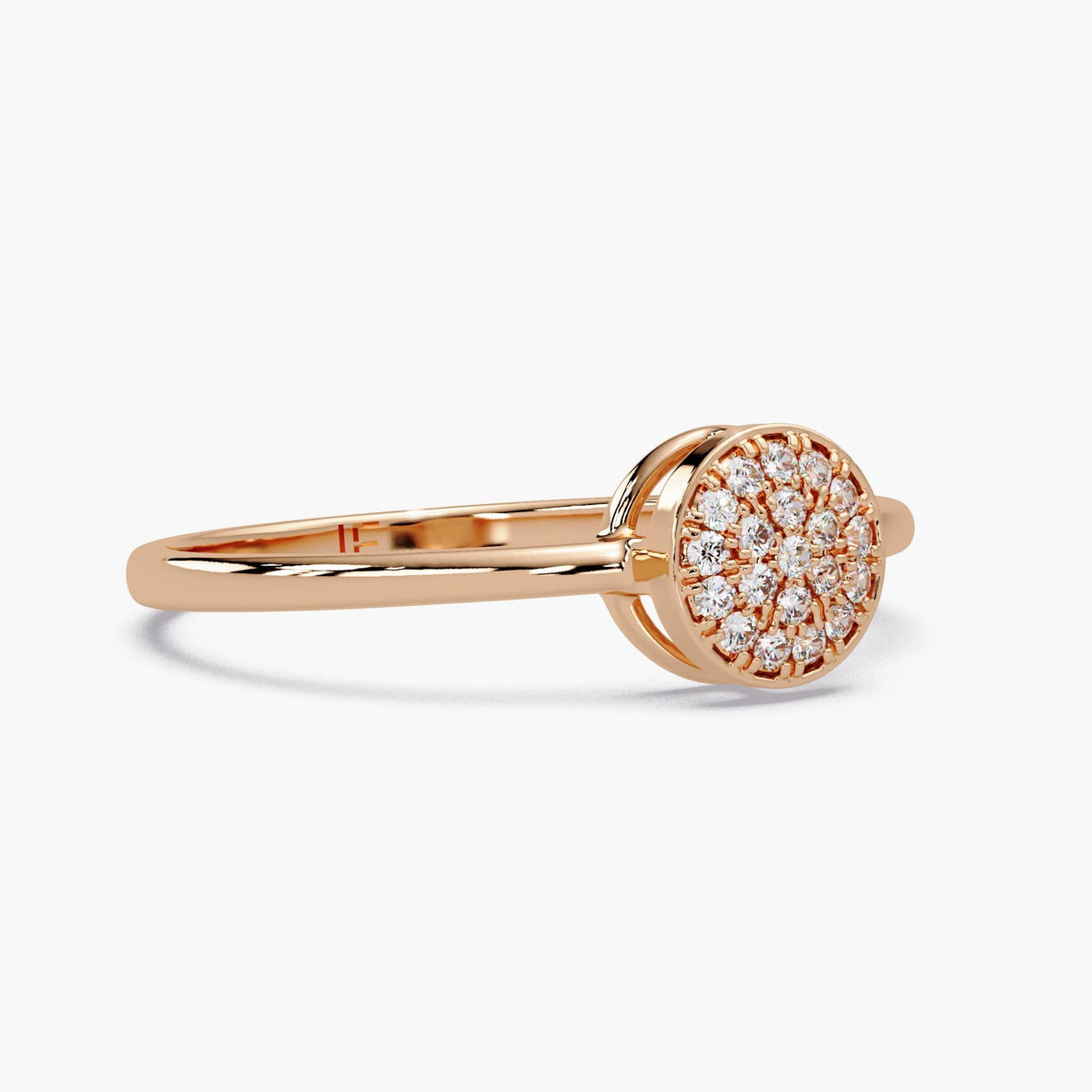 minimalist diamond signet ring/natural diamond fashion ring/pave diamond stack ring/gift for her
